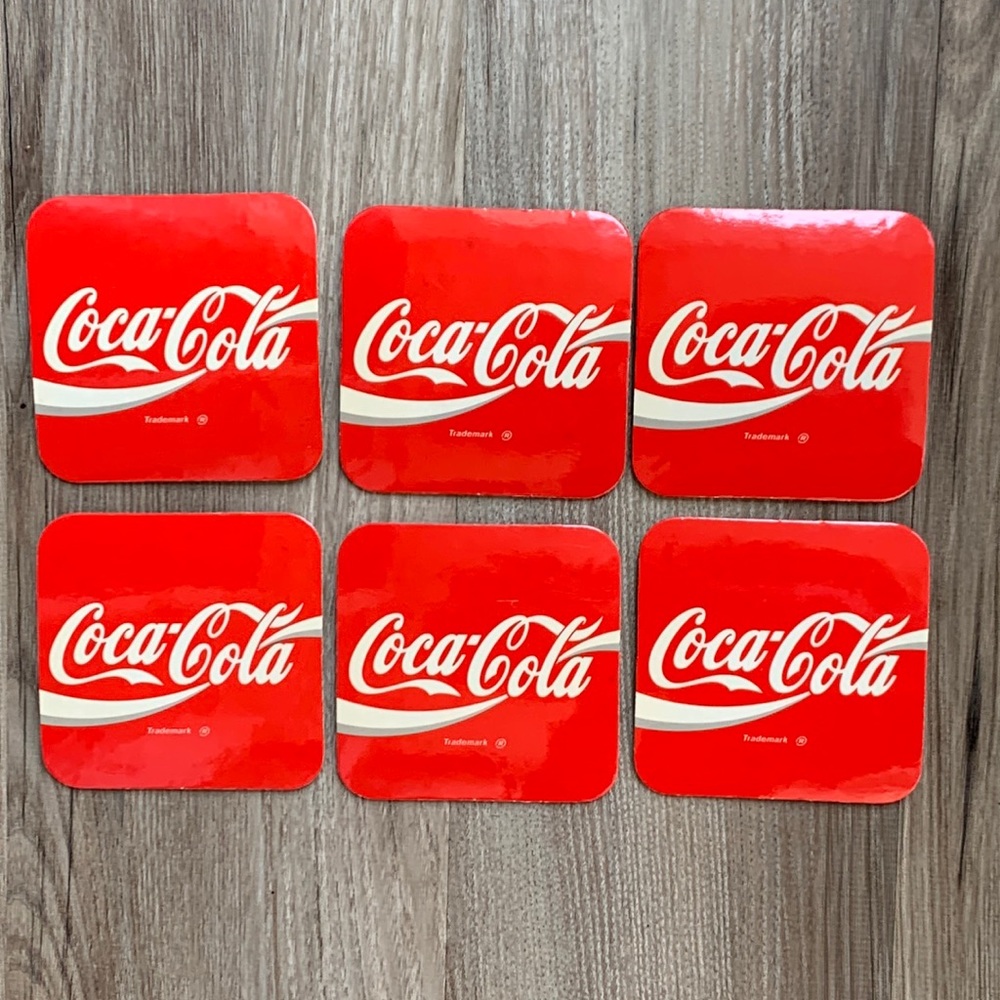 Coca Cola Drink Beverage Coaster Square Cork Back Coke CocaCola Soda Red White